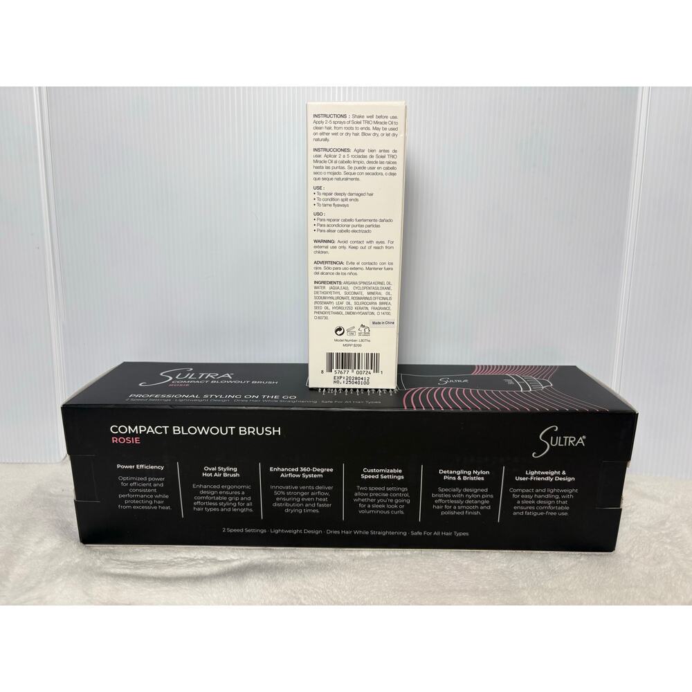 2 Piece Bundle: Sultra Blowout Brush & Soleil Hair Oil - Picture 4 of 5
